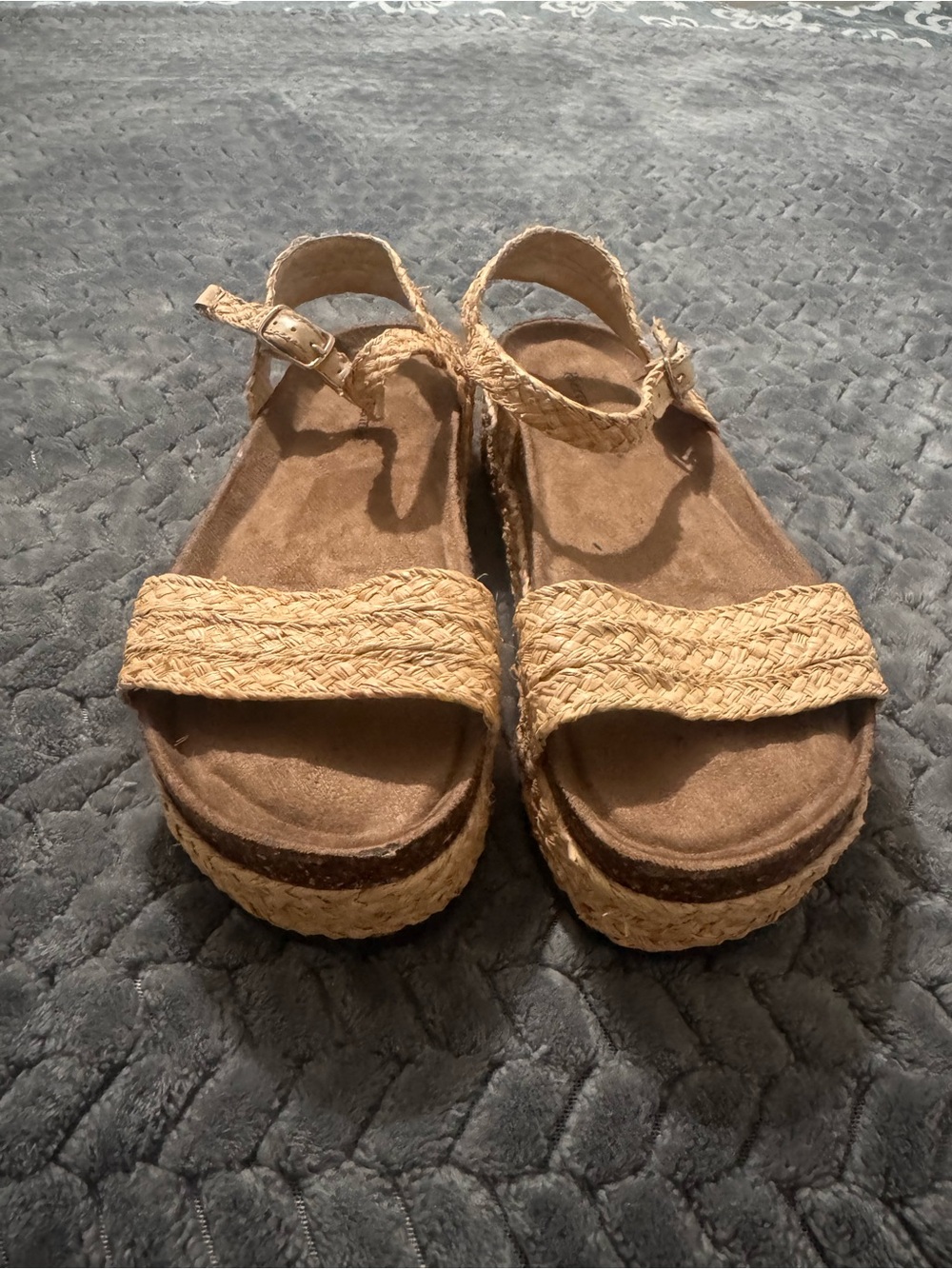 Pierre Dumas Natural Tan Braided Platform Sandals
